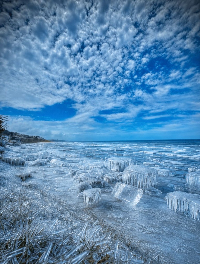 Frozen coastline