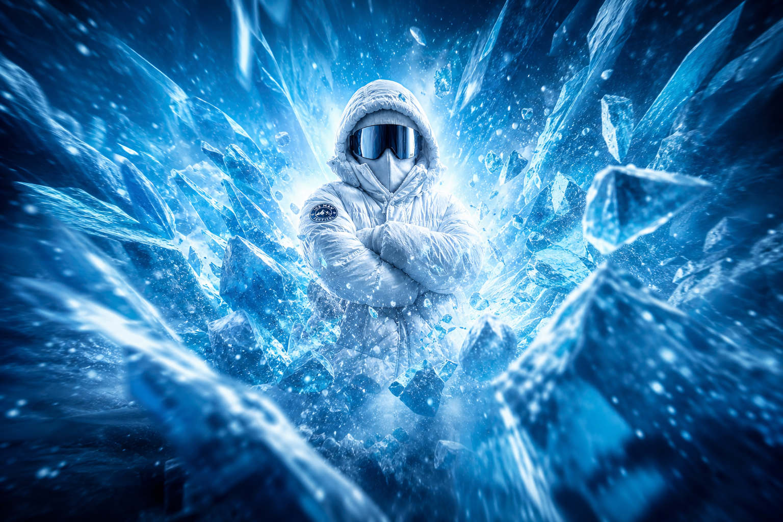 ICEMAN bursting from ice